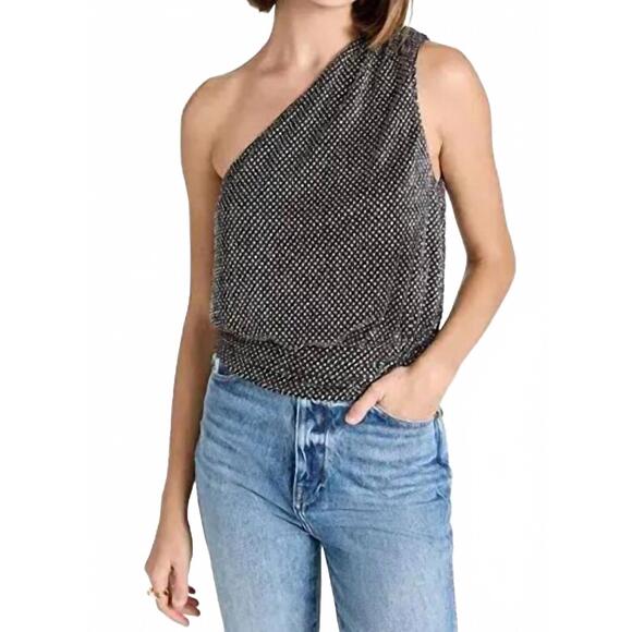 NEW RAMY BROOK koby one-shoulder top in black
